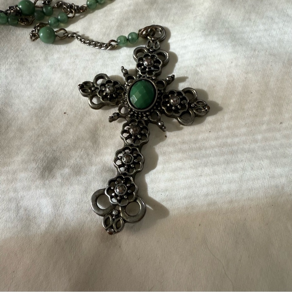 GUC Rosary Style Statement Necklace